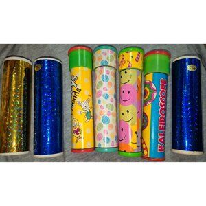 7 Vintage Handheld Kaleidoscopes Colorful Designs Patterns